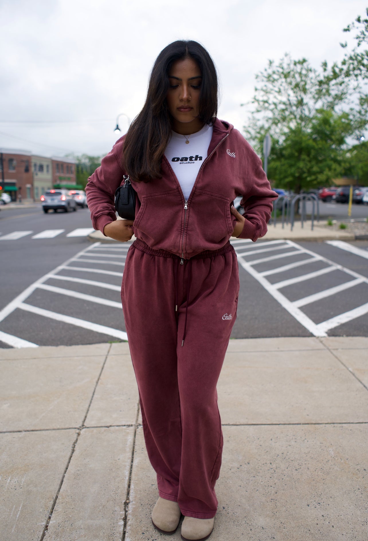 Lightweight Sweatpants Vintage Maroon